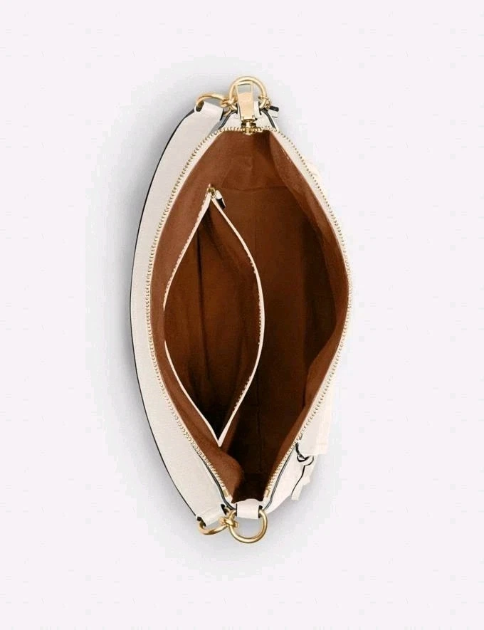 NEW COACH CHALK PEBBLE LEATHER MARLON HOBO PURSE HANDBAG TOTE BAG WOMENS NWT - Image 3 of 4