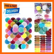 48 Colors Fine Glitter for Crafts Arts and Nails, Holographic Body Face Hair