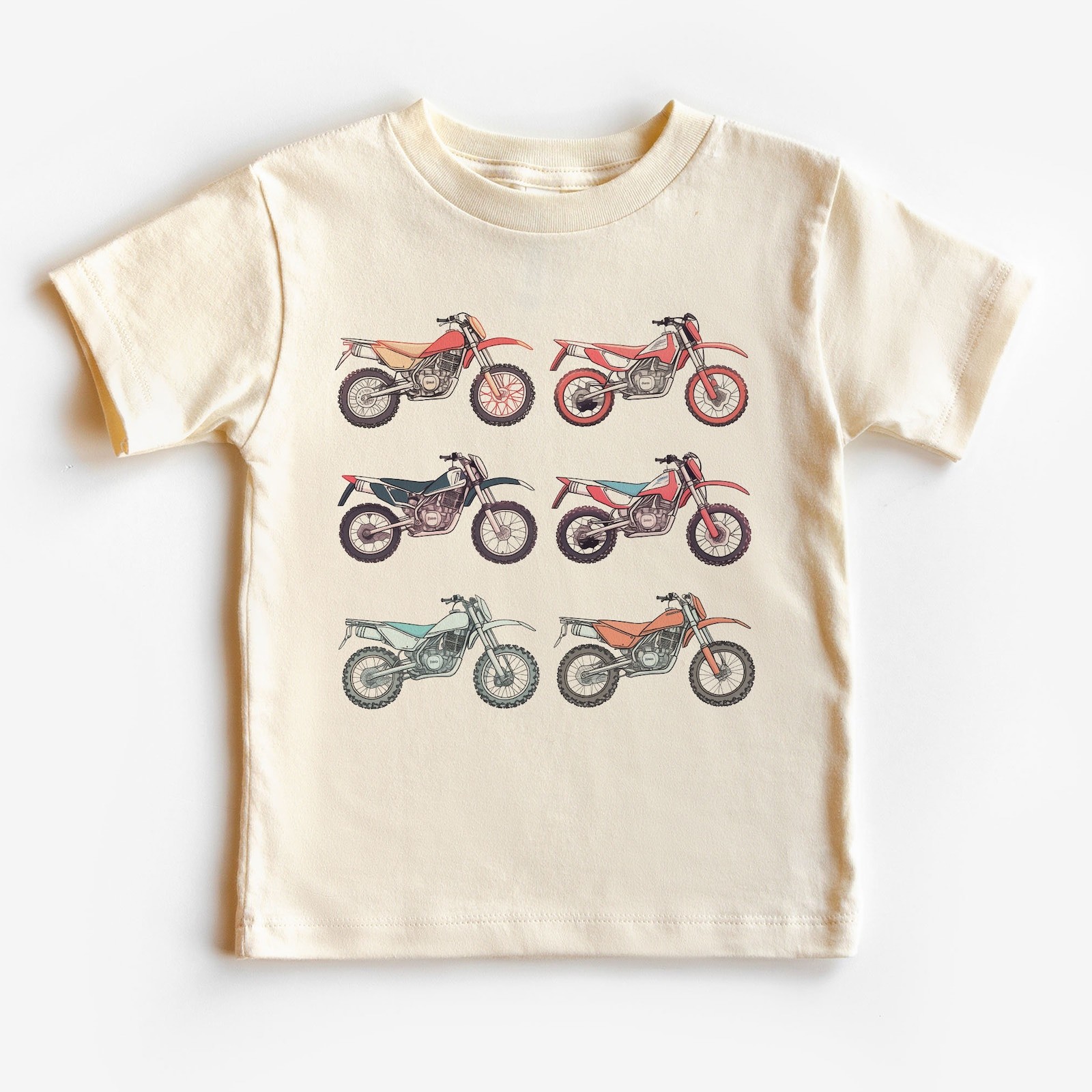 Camicia retrò Dirt Bikes in una fila bambino vestito moto bambini Dirt Bike Rac