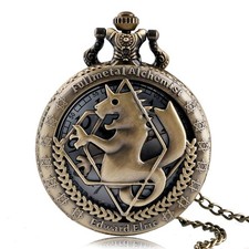 Vintage Style Hollow-out Fullmetal Alchemist Analog Quartz Necklace Chain Gifts