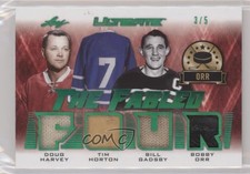 2019-20 Leaf Ultimate The Fabled Four Green 3/5 Doug Harvey Tim Horton HOF uk2