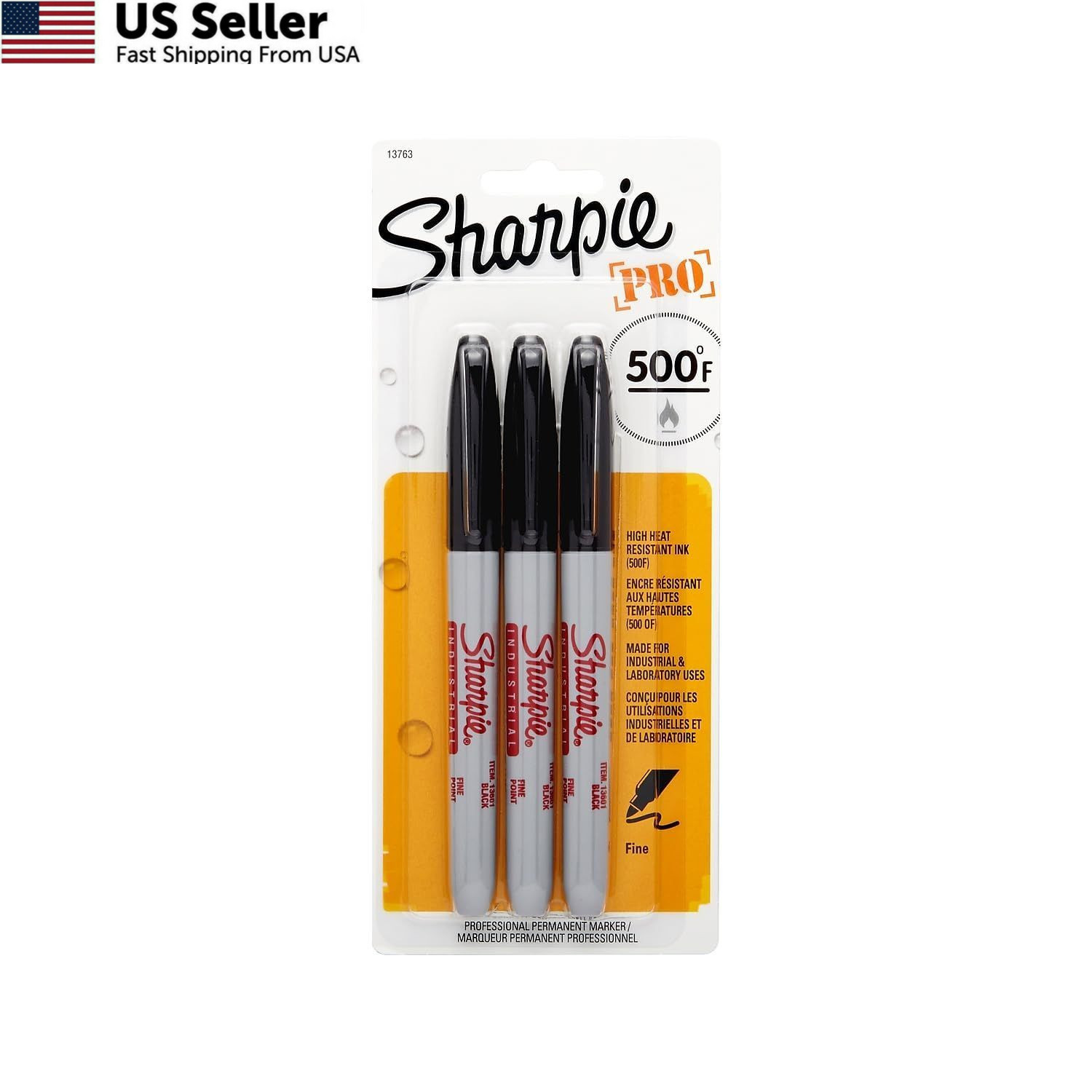 Sharpie 13763PP Industrial Fine Point Permanent 3 Count (Pack of 1), 3-Count 