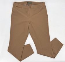 Lauren Ralph Lauren Pants Womens 10 Brown Equestrian Stretch Riding Zip Hem