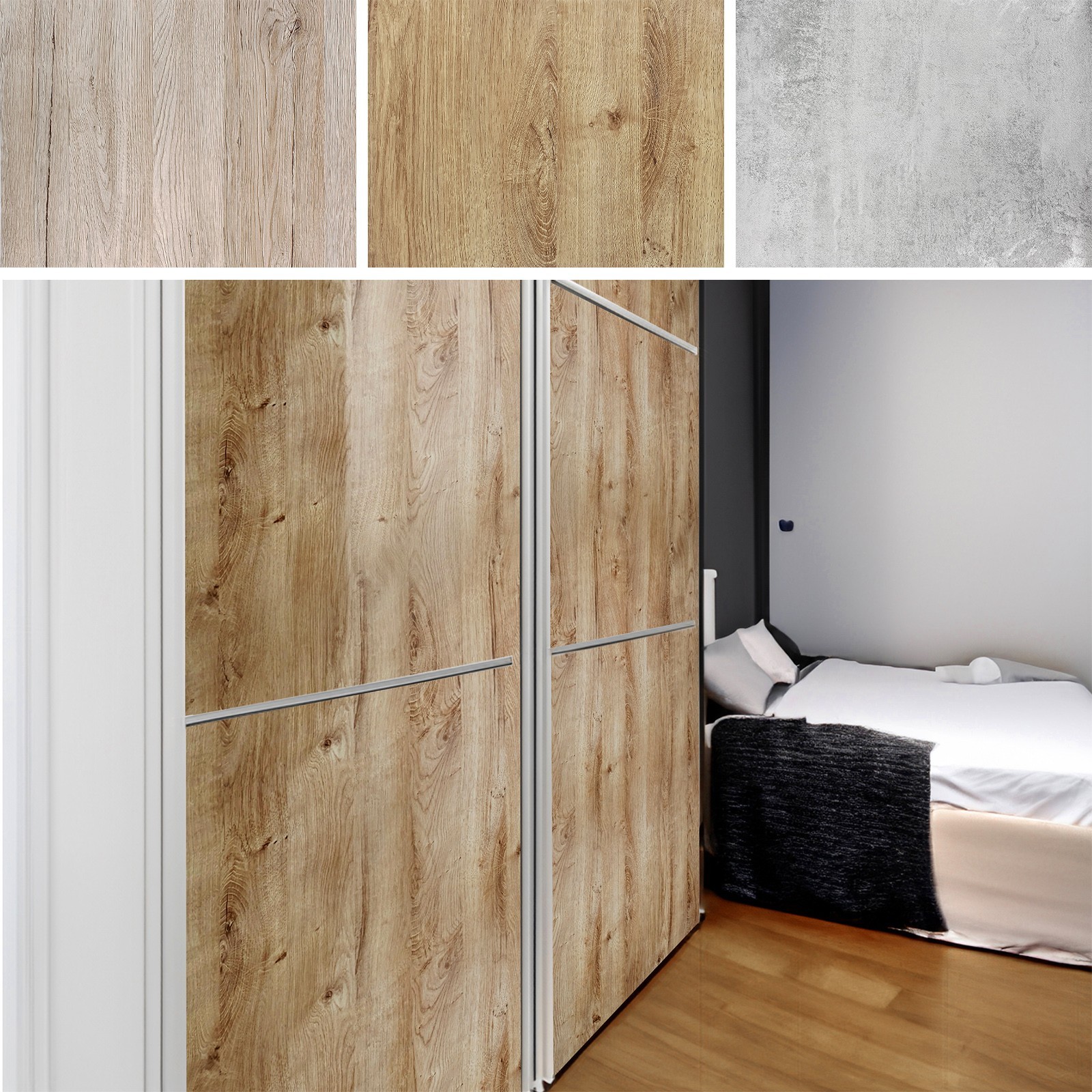 Klebefolie Selbstklebende Möbelfolie Tapete Holzoptik Beton Kuche Tür Schrank