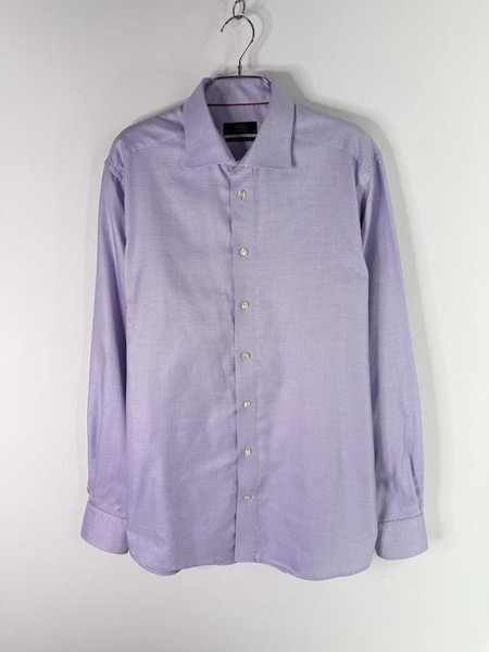 Men Eton Shirt Lilac Cotton 40 /L / 48 #3VRZ