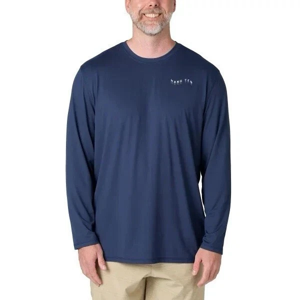 Hang Ten Men's Long Sleeve Sun Tee, Blue, M