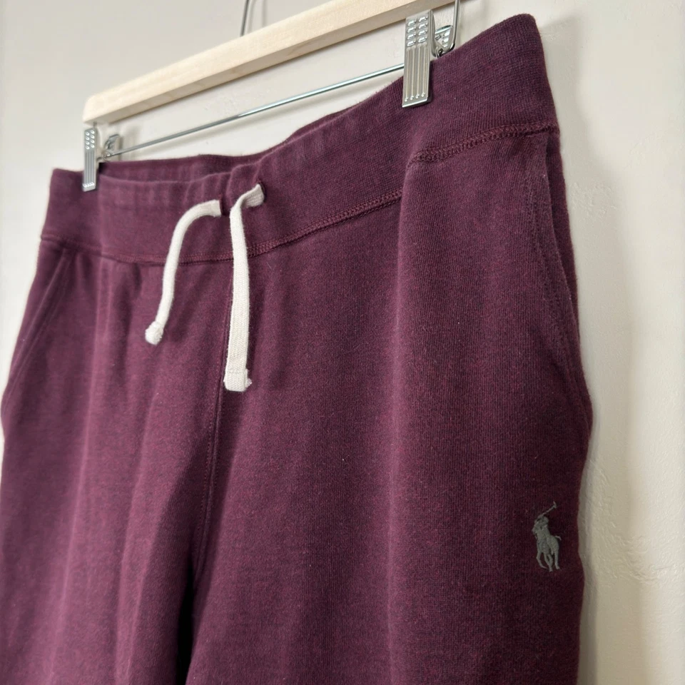 Pantalones deportivos Polo Ralph Lauren para hombre L polar borgoña granate logotipo de pony Foto 3 de 4
