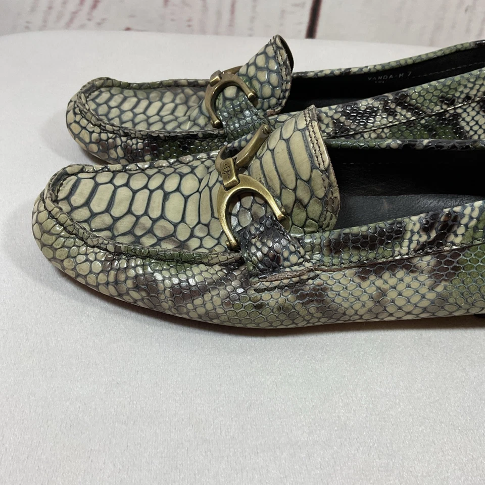 Donald J Pliner Vanda Loafers Women 7 Croc Leather Driving Moccasin Quiet Luxury - Image 4 of 4