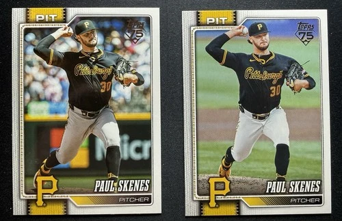 Paul Skenes 2026 Topps Series 1 #100 Image Variation Companion Card + Base