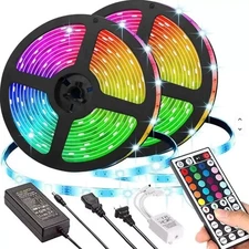 32.8 Feet RGB Waterproof LED Strip Light SMD 44 Key Remote 12V DC Power Kit 3528
