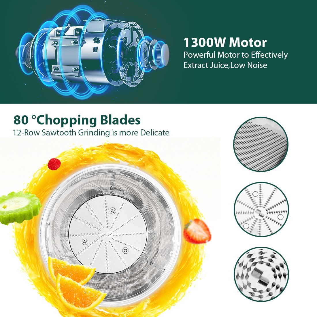 TENKER 1200W Electric Juicer Fruit Vegetable Blender Extractor Citrus Machine US