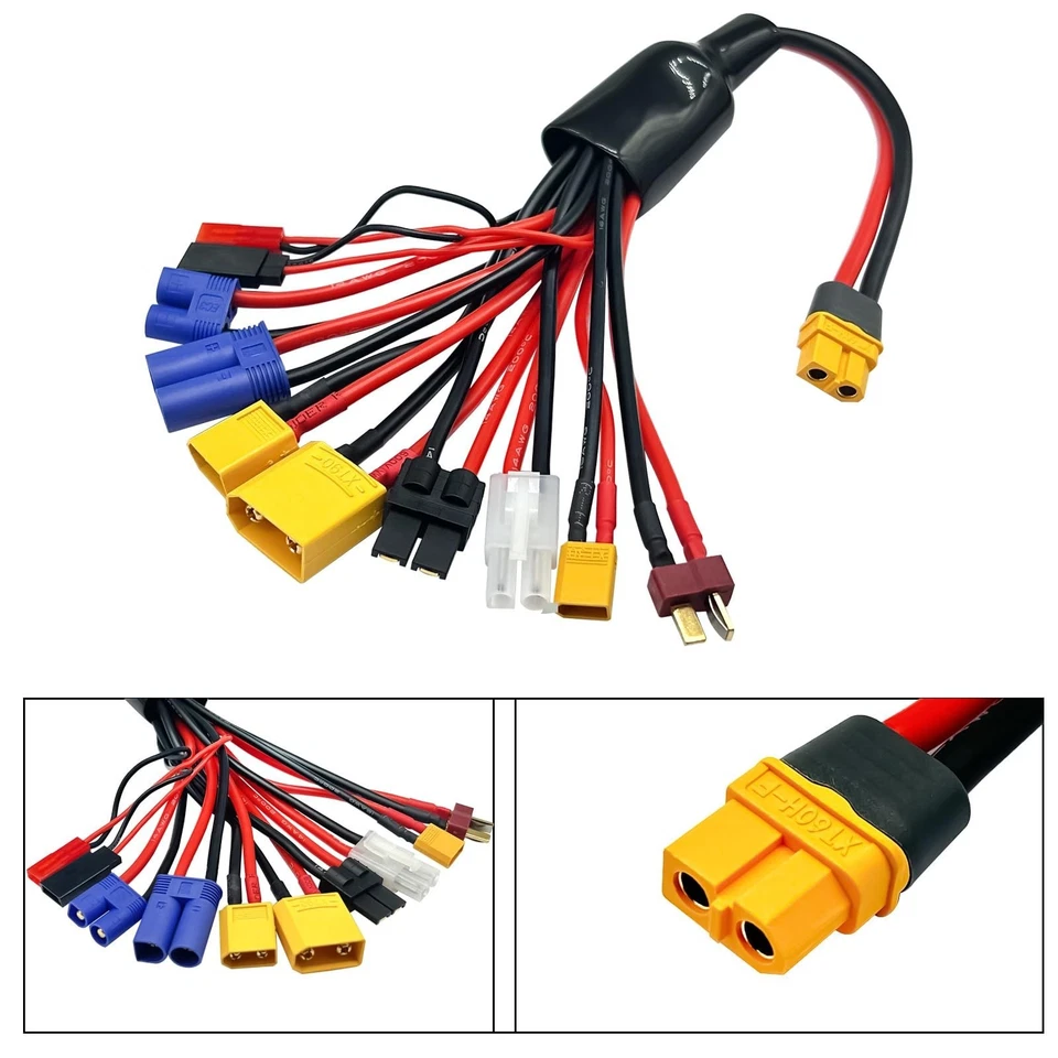 RC Lipo Battery Charger Adapter Connector Splitter Wire 10 in 1 Octopus Conve... - Image 4 of 4