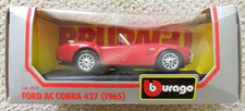1:24 BURAGO DIE-CAST ITALY RED FORD AC COBRA 427 1965 NIB
