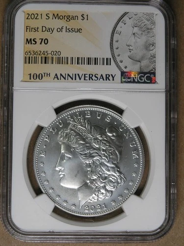 $1 2021-S Morgan Silver Dollar NGC MS70 First Day Issue San Francisco AvenueCoin