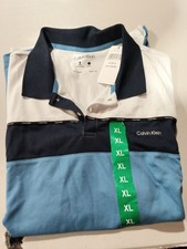 Calvin Klein Men's Cotton Stretch Moisture Wicking Quick Dry Polo Shirt Size XL