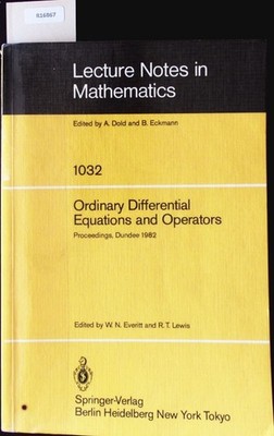 Ordinary Differential Equations and Operators. Everitt, W.: