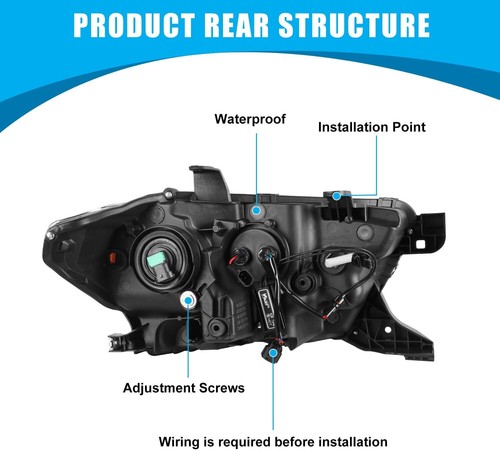 For 2016-2023 Toyota Tacoma SR/SR5 LED Black Projector Headlights Signal Lamps - Picture 3 of 7