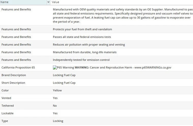 MotoRad MGC607 Fuel Tank Cap for MERCEDES-BENZ ML350 2012-2015 V6-3.5L - Image 2 of 4