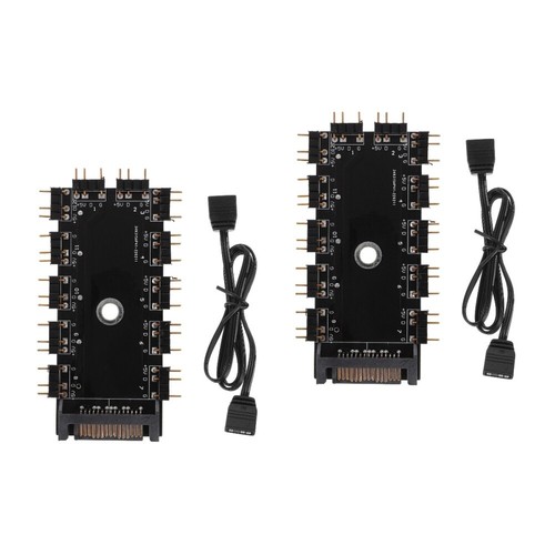 2 Sätze tragbarer RGB-Hub-Mehrzweck-Lüfter-Hub-Controller, professionelle - Bild 10 von 12