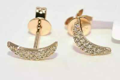 Wedding Moon Style Stud Earring 14k Rose Gold Finish 2Ct Lab Created Diamond