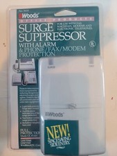 NOS Retro Vintage Woods Modem Phone Fax Surge Suppressor Alarm Protects Surges
