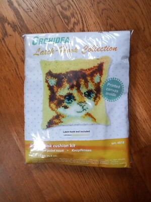 Orchideenriegel Haken-Kit: Kissen: klein: Katze. (Art. 4018 )