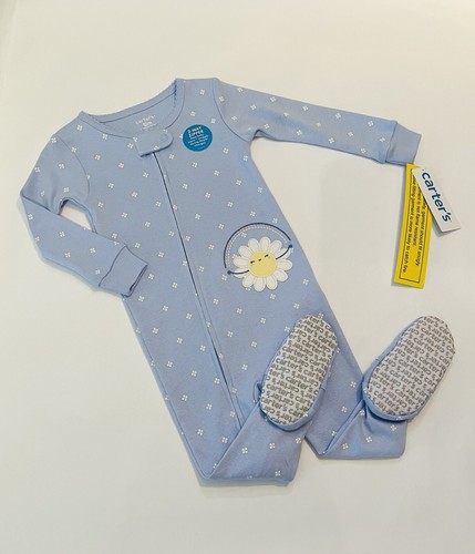 Carters Baby Girl Footed Pajamas 12 Months Zip Sleep N Play Cute Pjs New - 第 1/3 張圖片