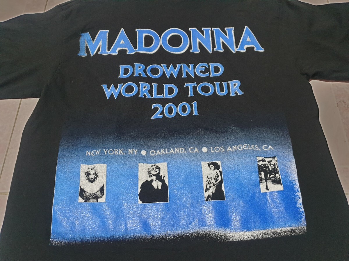 Rare vintage MADONNA DROWNED WORLD TOUR 2001 T shirt Size M | eBay