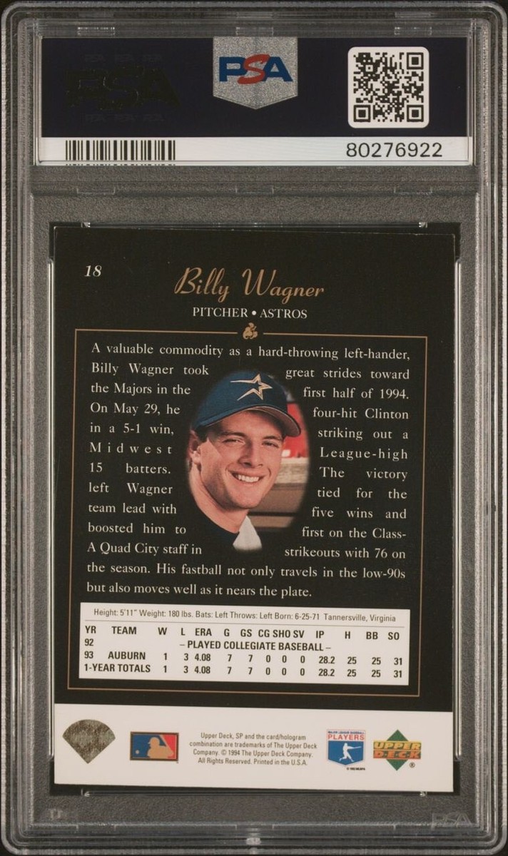 1994 SP Foil #18 Billy Wagner (RC) | PSA 7 | Houston Astros 1994 SP Foil #18 Billy Wagner (RC) | PSA 7 | Houston Astros