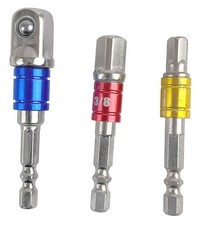 Stecknüsse im Set - 3 teilig - Nuss Akkuschrauber Adapter für 1/4", 3/8" u. 1/2"