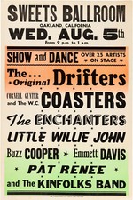 THE DRIFTERS / COASTERS Concert Window Poster - Oakland, California - reprint