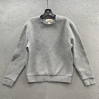 Penguin Mens Size S Gray Long Sleeve Pullover Sweatshirt Quilted  Active Preppy