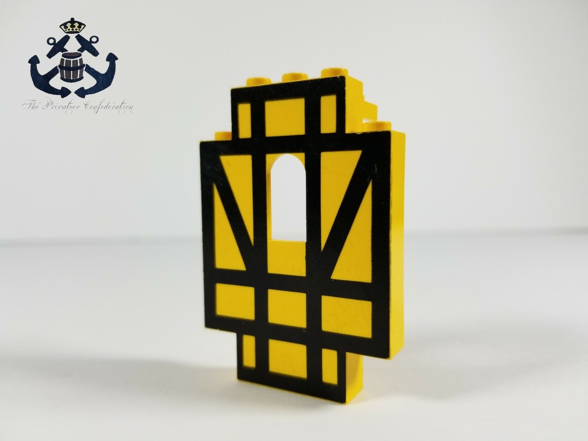 Lego 1980s Castle Yellow Panel 2 x 5 x 6 Wall 4444p03 - Black
