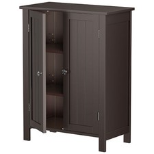 Bathroom Floor Storage Cabinet with Double Door Brown 23.6x11.8x31.7 inches