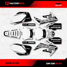White & Gray Shift Racing Graphics kit fits Honda Crf250 06-09 Crf 250 Decals