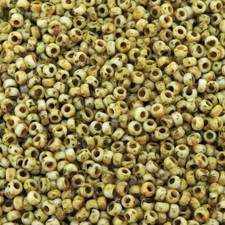 Miyuki Round Rocaille Seed Beads Size 11/0 24GM Picasso Canary Matte 11-4512