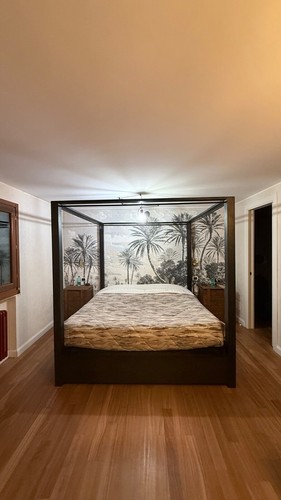 Letto baldacchino in legno massello di ebano - Foto 2 di 5