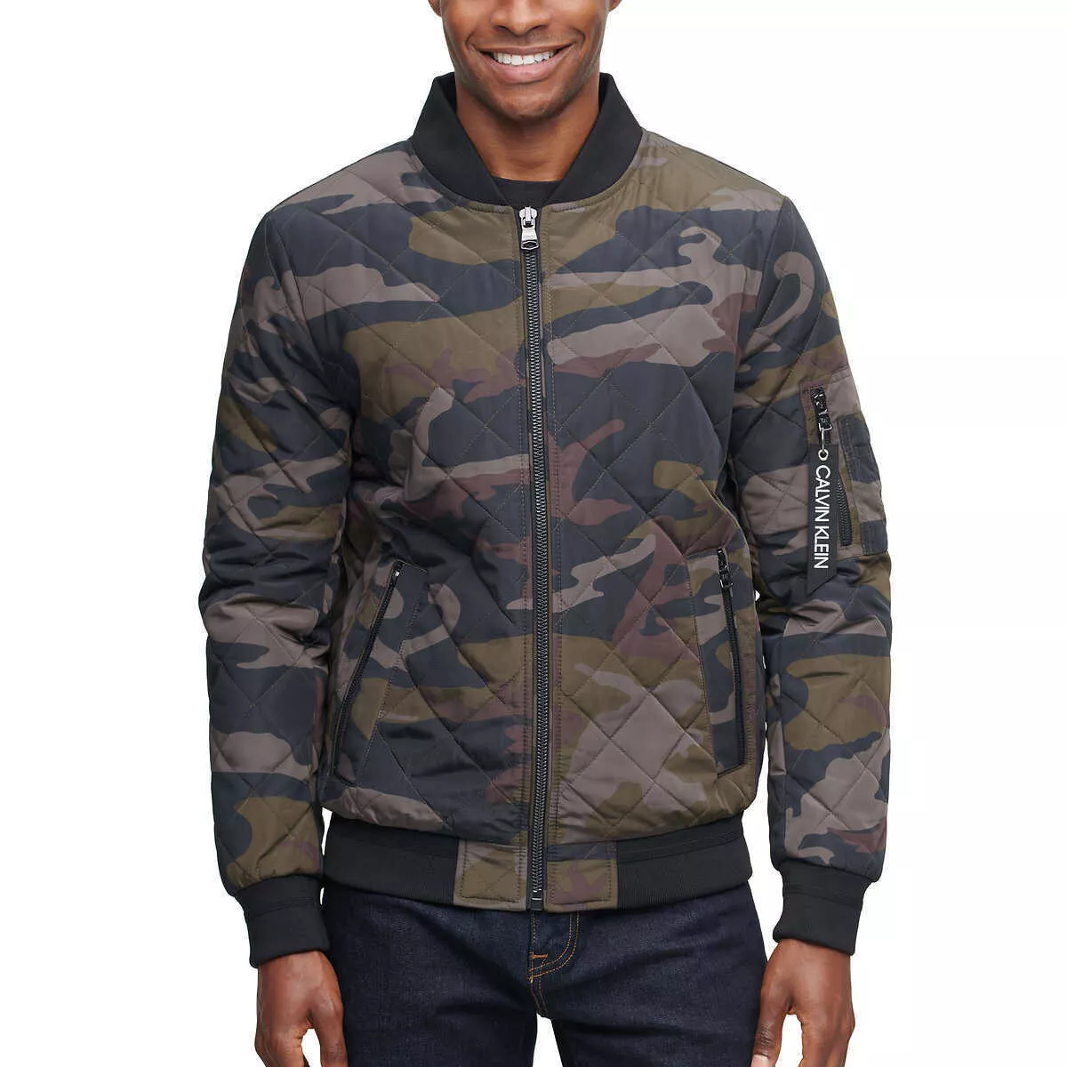Calvin klein olive green jacket deals