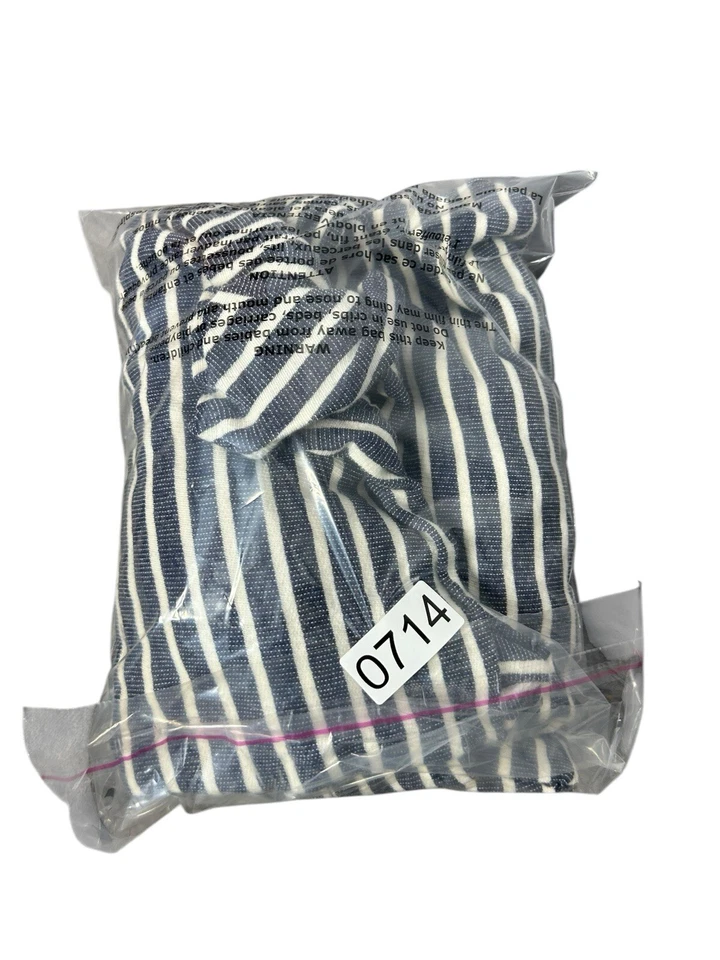 Fresh Produce Sudadera con Capucha Punto Mujer M Medio Azul Blanco Rayas Mangas Largas Cuello en V Foto 3 de 3