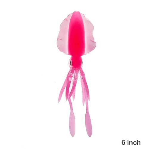 Falda de calamar de caza de 6 pulgadas señuelo de pulpo 3D ojo rosa caliente nueva @EE. UU. - Imagen 11 de 11