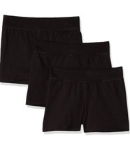 Hanes Little Girls' Jersey Short Pack of 3 , Ebony, Large, Ebony, Size X-Large