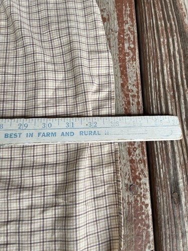 Vintage Ralph Lauren Button Down Shirt Mens L Beige Plaid Blake 100% Cotton 90s - Picture 8 of 8