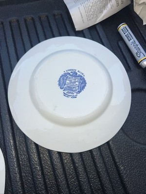 Vintage Liberty Blue Staffordshire Ironstone 3 luncheon Plates