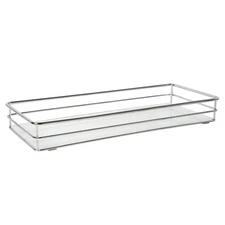 Elle Décor Limoges Collection Rectangular Vanity Tray Chrome 15.75"x 6.5"x2.2"