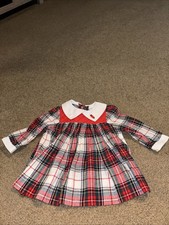 Rare Editions Vintage Girls Dress 2T Red Plaid Collared Long Sleeve Holiday