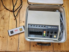 Rara macchina rythm analogica vintage Korg KR-55 con pedale e valigetta, 1979