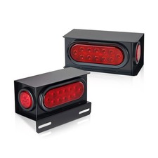 2pc Trailertruck Red 6 Oval Tail 2 Marker Led Lights With Housing Box 2pc Trailertruck Red 6 Oval Tail 2 Marker Led Lights With Housing Box