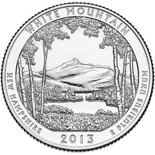 2013 America The Beautiful $ Quarter Dollar White Mountain (NH) D mint BUNC coin