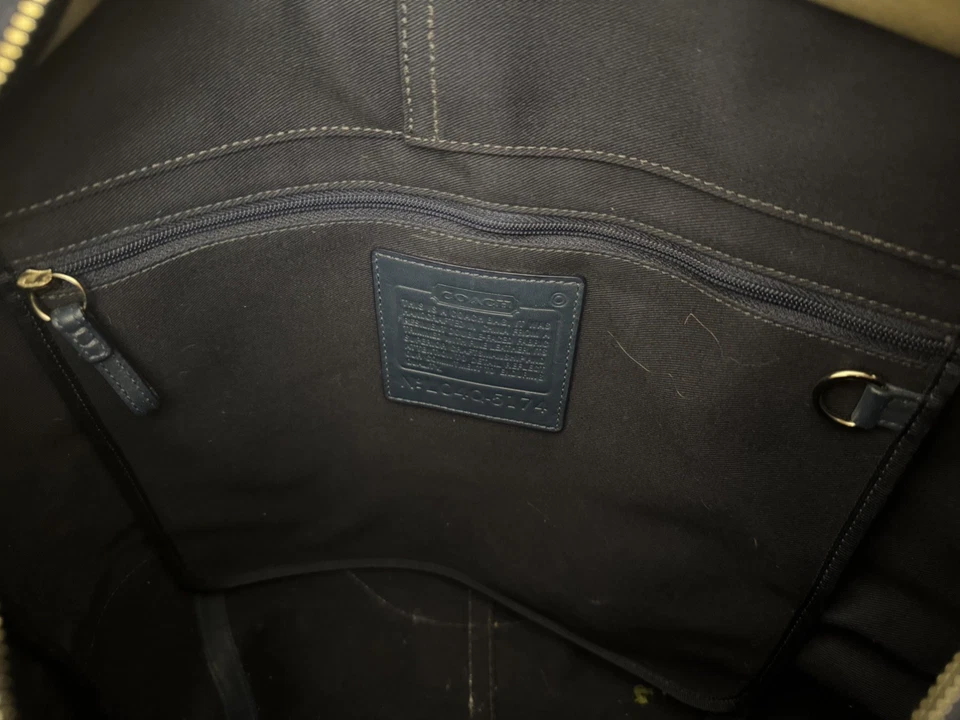 Bolso de pañales Coach Soho crema marfil lona cuero azul claro bebé N-L04Q-5174 Foto 4 de 4