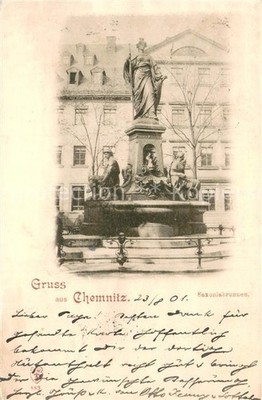 Chemnitz Saxony Saxonia Fountain